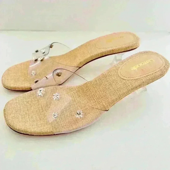 NEW! Vivi Lucite Mule in Clear Vinyl with Swarovski® Crystals - Picture 6 of 8